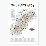 ILLUSTRATED MAP A3 PRINT - THE PENTLANDS