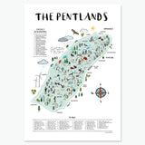 ILLUSTRATED MAP A3 PRINT - THE PENTLANDS