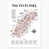 ILLUSTRATED MAP A3 PRINT - THE PENTLANDS