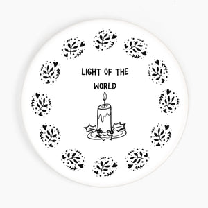 Light of the World Christmas Ceramic Coaster