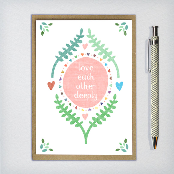 Love Each Other Deeply Greeting Card