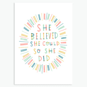 She Believed She Could - A6 blank card