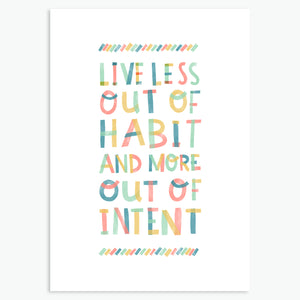 Live Out of Intent - A6 blank card