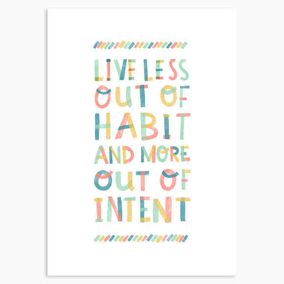 Live Out of Intent - A6 blank card
