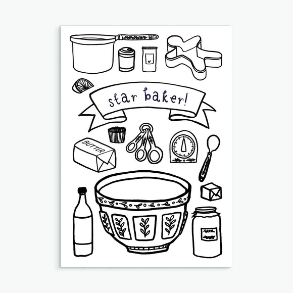 Star Baker, A6 greetings card