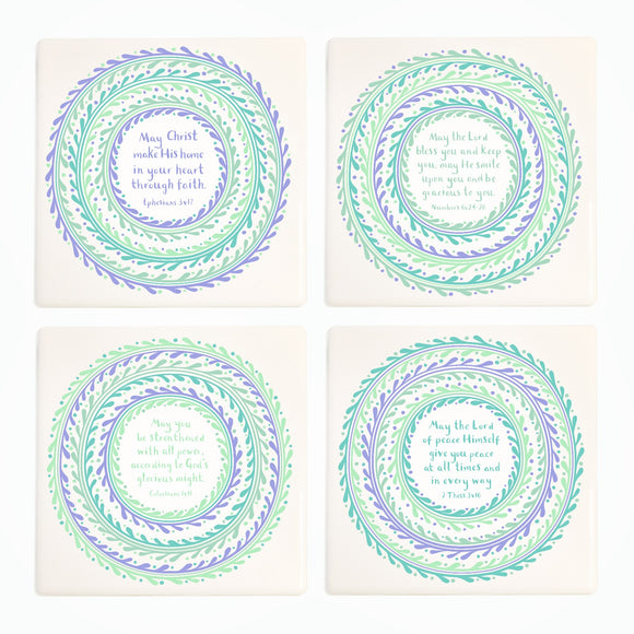 Bible Blessing Ceramic Coasters