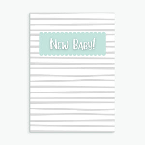 New Baby, Grey Stripes A6 Card