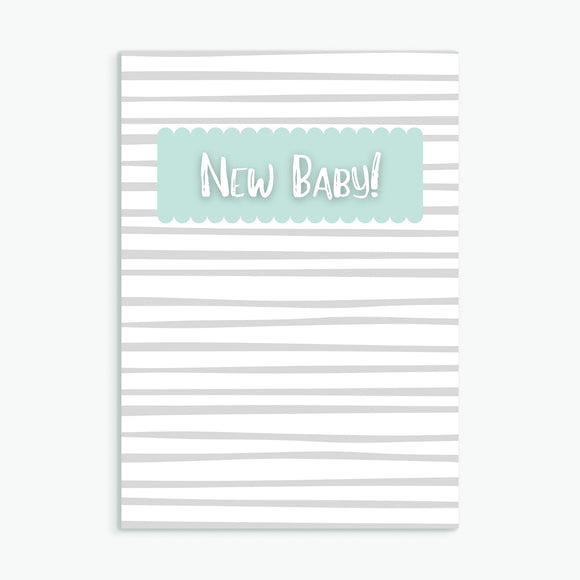 New Baby, Grey Stripes A6 Card