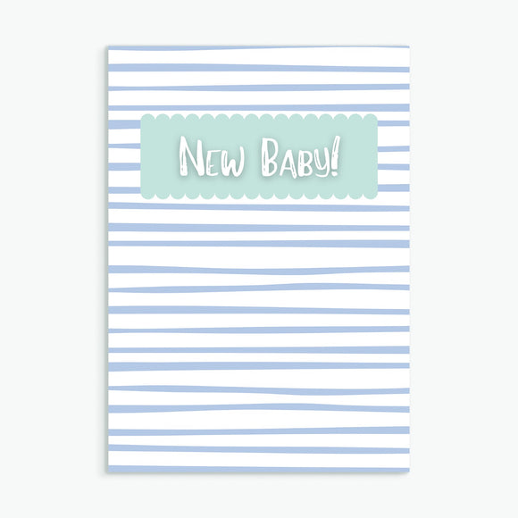 New Baby, Blue Stripes A6 Card