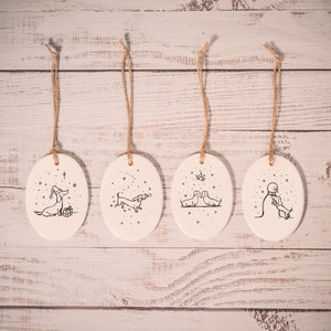 Ceramic Tree Decorations - Dachshund Series