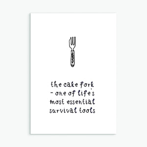 The Cake Fork, A6 greetings card