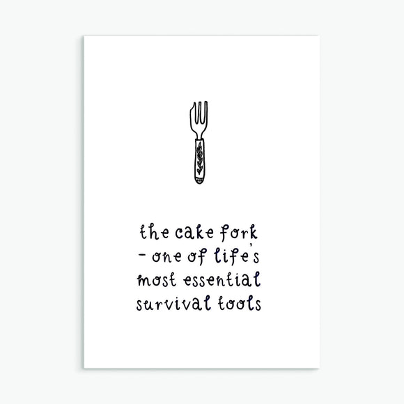 The Cake Fork, A6 greetings card