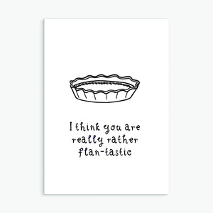 Flan-tastic, A6 greetings card
