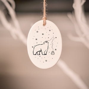 Ceramic Tree Decorations - Polar Bear Series