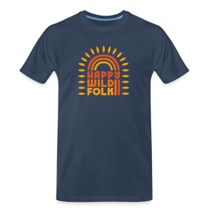 Men’s Organic Happy Wild Folk T-Shirt - navy