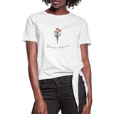 Women’s Knotted 'Raising Wildflowers' T-Shirt - white