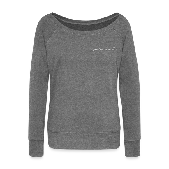 Precious Mama Boat Neck Top - dark heather grey