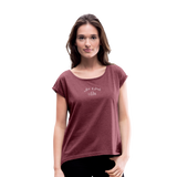 Mother of Ferals Rolled Sleeve T-Shirt - heather burgundy