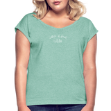 Mother of Ferals Rolled Sleeve T-Shirt - heather mint