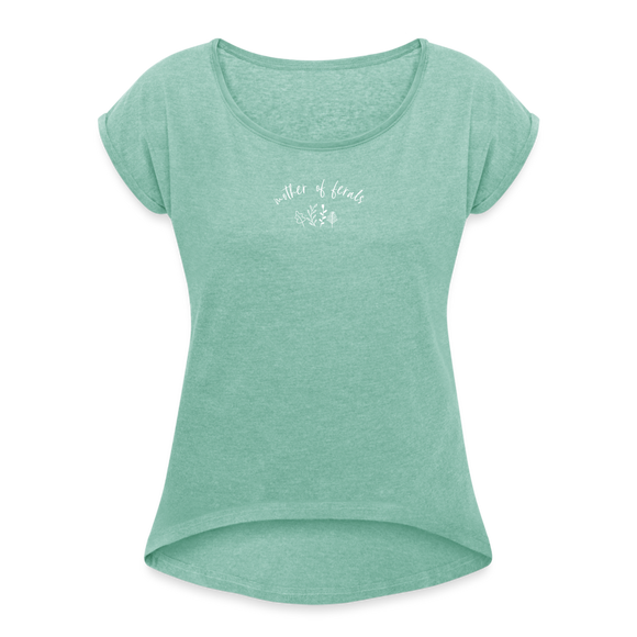 Mother of Ferals Rolled Sleeve T-Shirt - heather mint