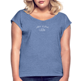 Mother of Ferals Rolled Sleeve T-Shirt - heather denim