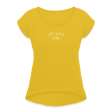 Mother of Ferals Rolled Sleeve T-Shirt - mustard yellow