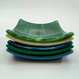 Mini Wispy Green Glass Soap Dish